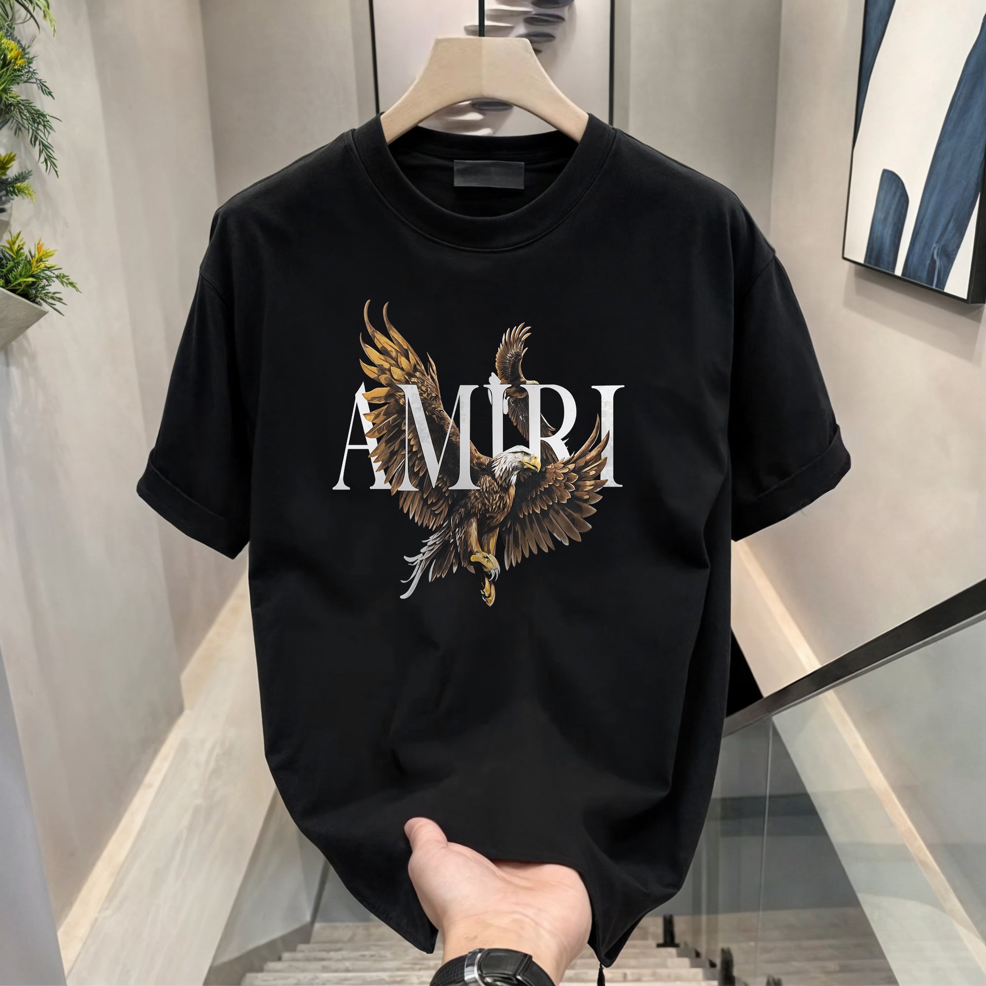 Men's Brand Premium Selling T-Shirt (BD-HUGO BOX+AMIRI)