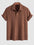 Men's Solid Color Jacquard Textured Polo Collar Half Buttoned Short Sleeves T-shirt