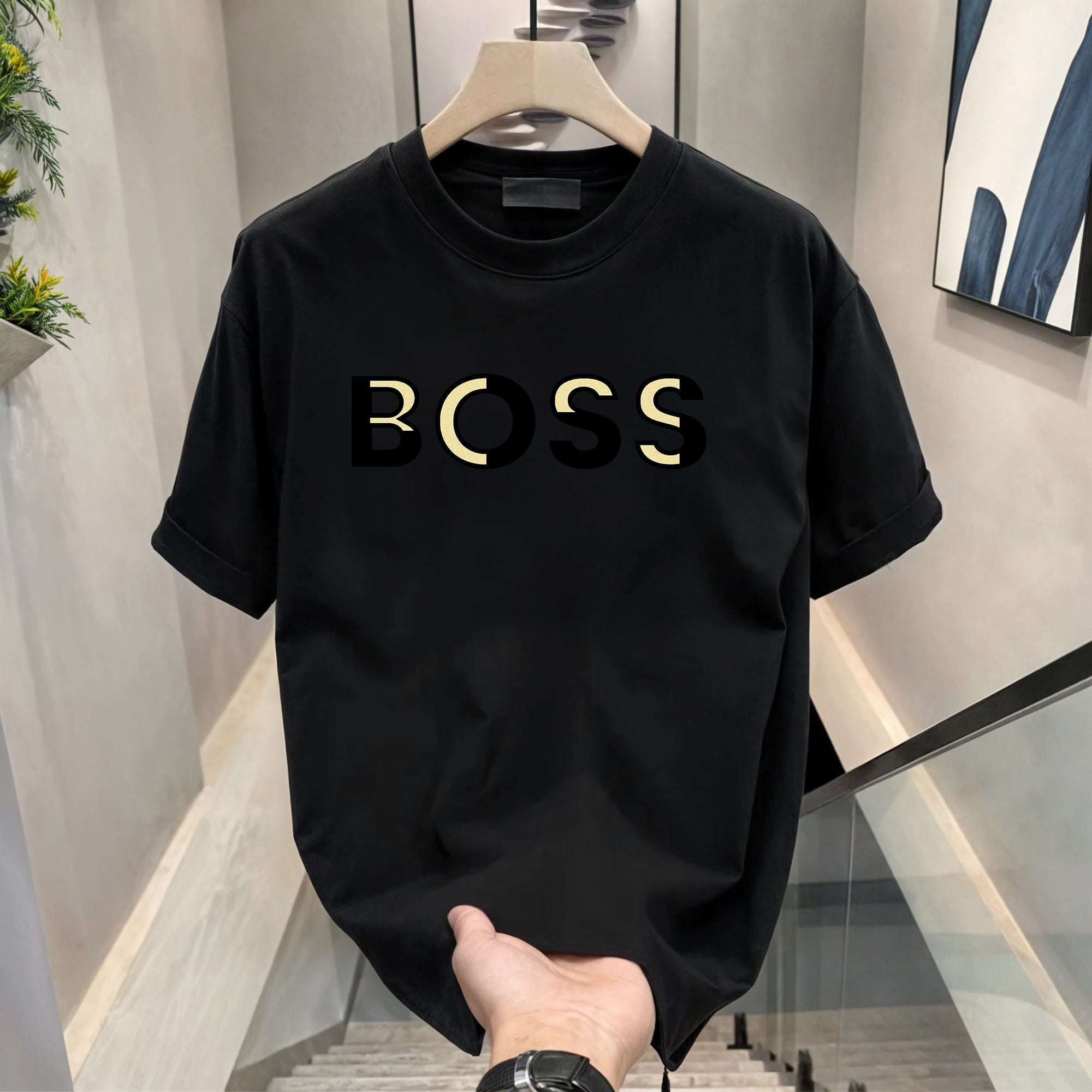 Men's Brand Premium Selling T-Shirt (BD-GOLD BOSS+BLUE ARMOUR)