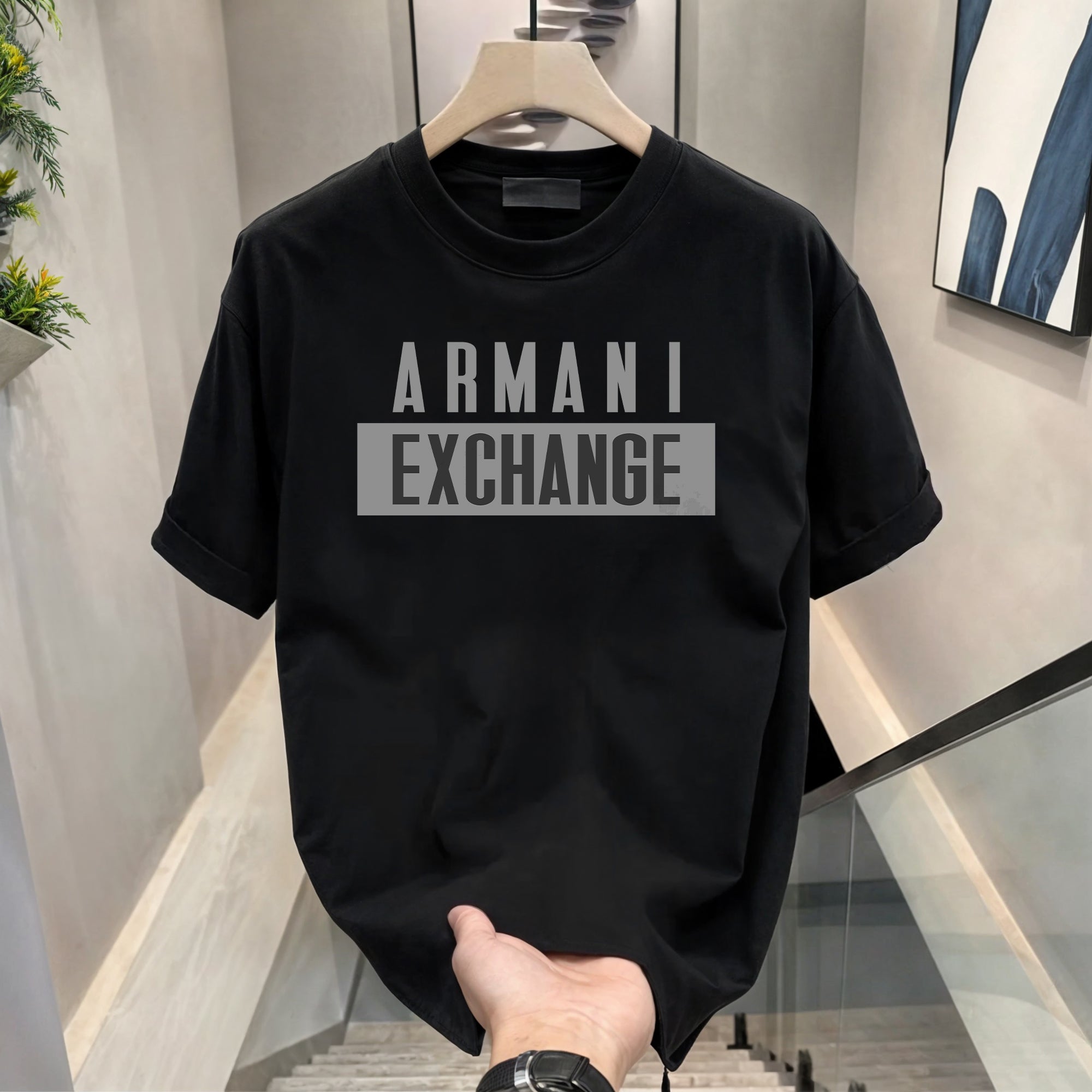 Men's Brand Premium Selling T-Shirt (BD-GUCCI+ARMANI GREY)