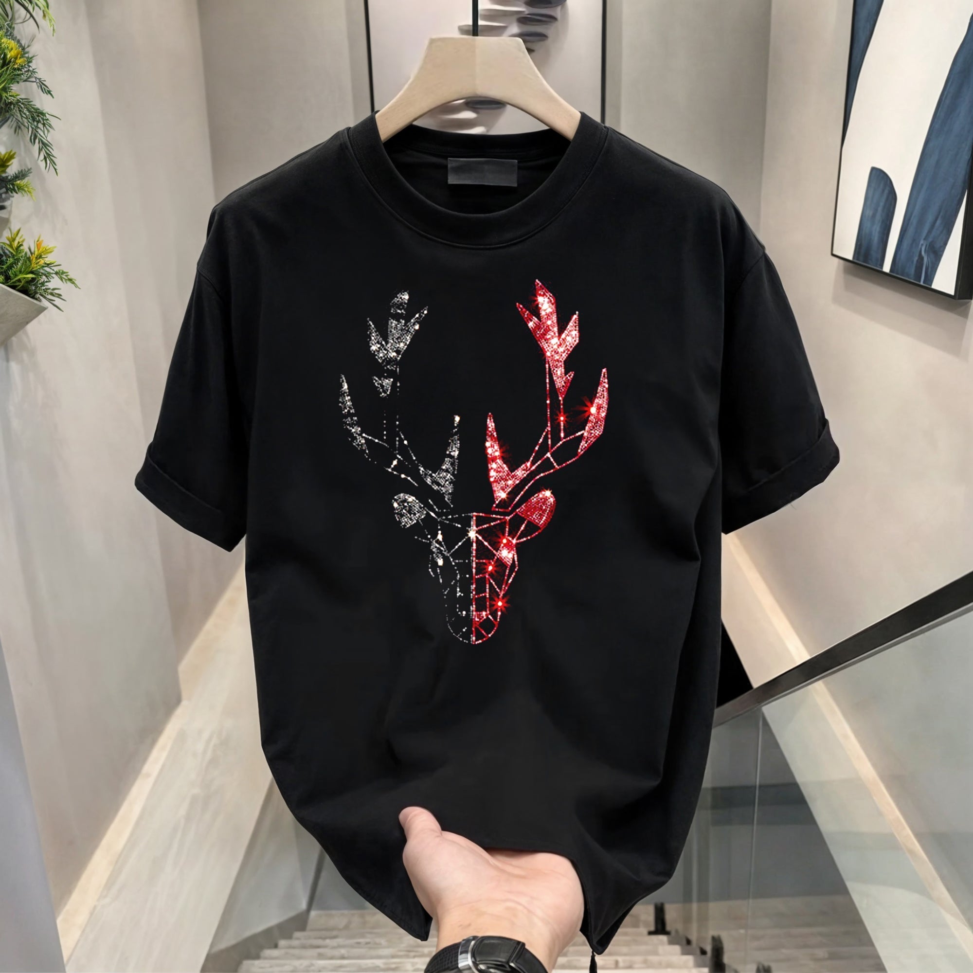 Men's Rhinestone Luxury T-shirts (DEER)